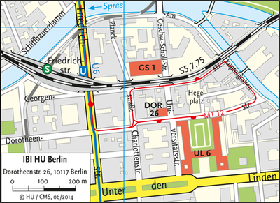 Karte mit Standortangabe des Gebäudes Dorotheenstr. 26